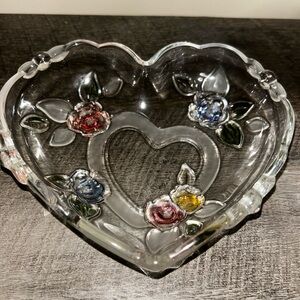 Crystal Heart Shaped Dish
